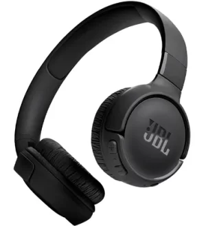 Fone JBL Tune 520BT: som Pure Bass potente, Bluetooth 5.3, 57h de bateria, carga rápida, microfone embutido e conforto prolongado.