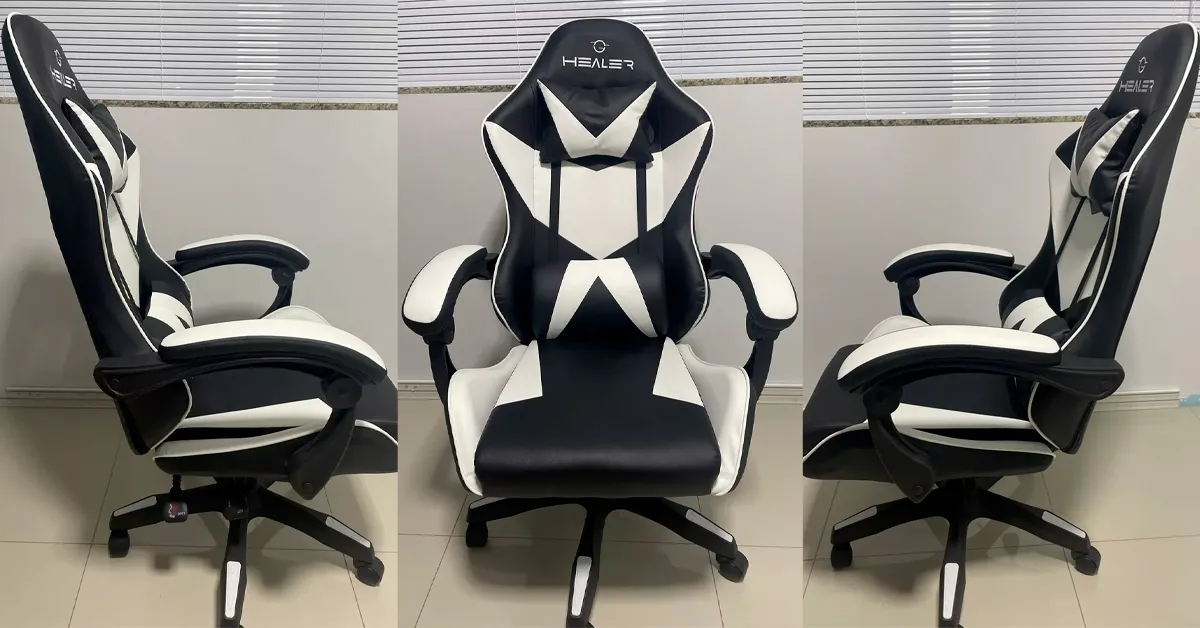 Cadeira de escritório Healer é boa? Experiência real com cadeira gamer em casa 