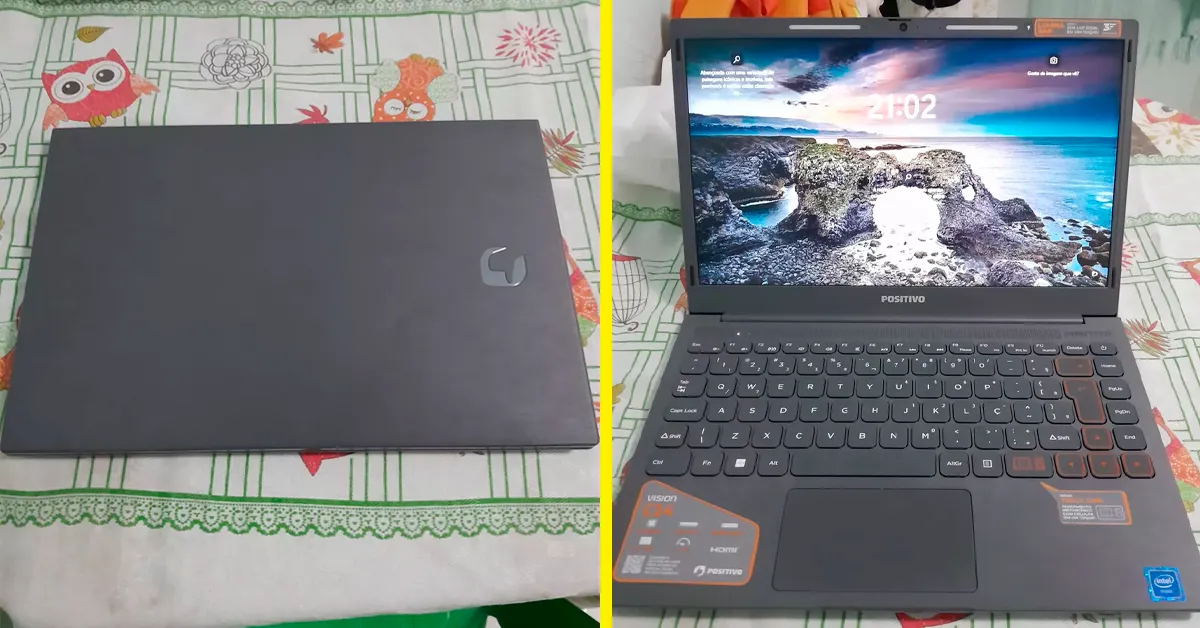 Notebook Positivo Vision C14 Lumina BAR Celeron 4GB 128GB eMMC Tela 14 Polegadas HD Antirreflexo Windows 11 Tecla Link Cinza